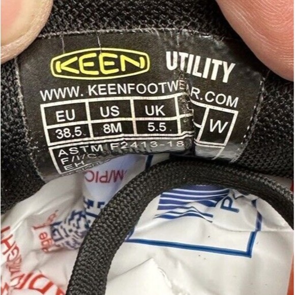 KEEN Womens Utility ASTM F2413-18 Steel Toe Work Mesh Shoes Black Sz 8 M - Picture 7 of 7